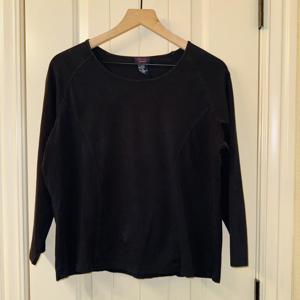 Vintage 90s Bill Blass Jeanswear Paneled Top XL Black Y2K Gorpcore Whimsigoth